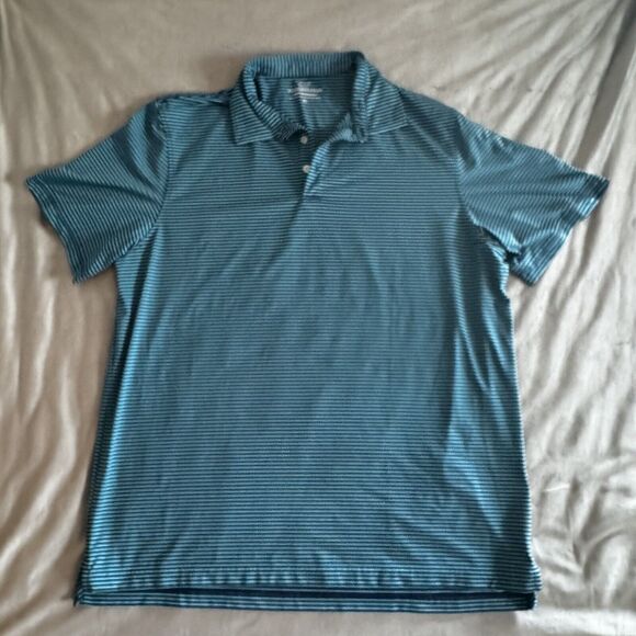 Vineyard Vines Other - Vineyard Vines Performance Golf Polo Shirt Mens XL Blue Teal Stripe Whale
